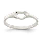 Sterling Silver Heart Ring, 2 mm - QR109