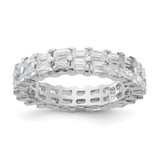 Sterling Silver Cubic Zirconia Double Band Ring, 4.6 mm