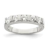Sterling Silver Rhodium-Plated Cubic Zirconia 5-Stone Ring, 4 mm