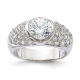 Sterling Silver Cubic Zirconia Domed Ring