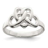 Sterling Silver Fancy Celtic Heart Pattern Woven Ring, 2 mm