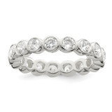 Sterling Silver Cubic Zirconia Band Ring, 4 mm