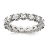 Sterling Silver Rhodium-Plated Cubic Zirconia Eternity Ring, 4 mm