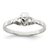 Sterling Silver Claddagh Ring, 2 mm, 6 mm Top Length, 11 mm Top Width