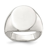 Sterling Silver 18 x 14 mm Open Back Signet Ring