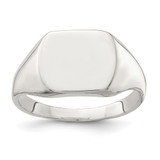 Sterling Silver 12 x 12 mm Closed Back Signet Ring