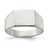 Sterling Silver 10 x 12 mm Open Back Signet Ring