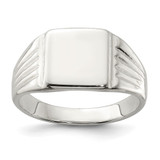 Sterling Silver 11 x 11 mm Open Back Signet Ring