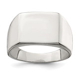 Sterling Silver 12 x 14 mm Closed Back Signet Ring