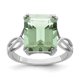 Sterling Silver Rhodium-Plated Green Quartz Ring, 2 mm - QR2955AG