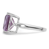 Sterling Silver Rhodium-Plated Amethyst Ring, 2 mm, 2 mm Wide, Polished - QR2955AM - View 4