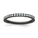 Sterling Shimmer Sterling Silver Black Rhodium-Plated 28 Stone Cubic Zirconia Band Ring, 2 mm