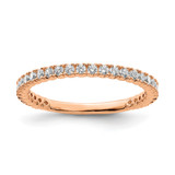 Sterling Shimmer Sterling Silver Rose-Tone Flash Rose Gold-Tone 28 Stone Cubic Zirconia Band Ring, 2 mm