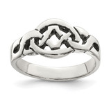 Sterling Silver Antiqued Ring, 2 mm