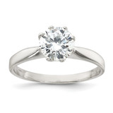 Sterling Silver Polished Cubic Zirconia Ring, 2 mm, 2 mm Wide - QR4238