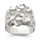 Sterling Silver Men'S Nugget Ring, 5 mm - QR4452