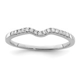 Sterling Silver Rhodium-Plated 0.09ct Diamond Wrap Ring, 1 mm
