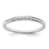 Sterling Silver Rhodium-Plated 0.12ct Diamond Ring, 2 mm