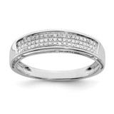 Sterling Silver Rhodium-Plated 0.18ctw Diamond Womens Band Ring