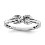 Sterling Silver Rhodium-Plated 0.055ct Diamond Infinity Ring, 2 mm