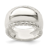 Sterling Silver Twisted Dome Ring, 13 mm