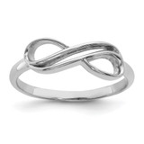 Sterling Silver Rhodium-Plated Overlap Infinity Ring, 1.8 mm