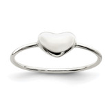 Sterling Silver Polished Heart Ring, 0.85 mm