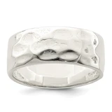 Sterling Silver Hammered Polished Ring