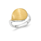 Sterling Silver Gold-Tone Polished & Satin Ring