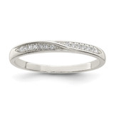 Sterling Silver Cubic Zirconia Ring, Polished - QR6181