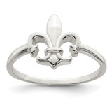 Sterling Silver Polished Fleur De Lis Ring, 2 mm