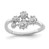 Sterling Silver Rhodium-Plated with Cubic Zirconia Ring - QR6264