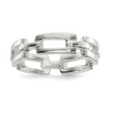 Sterling Silver Polished Fancy Link Ring, 5 mm, Flat