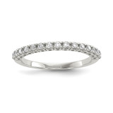 Sterling Silver Cubic Zirconia Ring, 1.5 mm, Flat