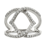 Sterling Silver Cubic Zirconia Ring, Polished, 16.85 mm Top Length