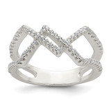 Sterling Silver Cubic Zirconia Ring, Polished, 10.4 mm Top Length