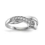 Sterling Silver Rhodium-Plated Cubic Zirconia Snake Ring