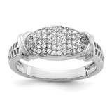 Sterling Silver Rhodium-Plated Cubic Zirconia Ring, 2.51 mm