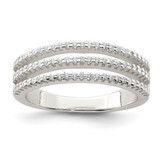 Sterling Silver Cubic Zirconia Ring, 2.38 mm