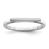 Sterling Silver Rhodium-Plated Polished Bar Ring, 1.77 mm
