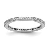 Sterling Silver Rhodium-Plated Polished Cubic Zirconia Eternity Band, 1.72 mm