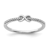 Sterling Silver Rhodium-Plated Cubic Zirconia Infinity Ring, 1.4 mm