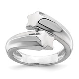 Sterling Silver Rhodium-Plated Polished Shooting Stars Ring