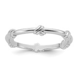 Sterling Silver Rhodium-Plated Knot Ring, 3.1 mm