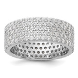 Sterling Silver Rhodium-Plated 6 mm Cubic Zirconia Eternity Band