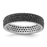 Sterling Silver Rhodium-Plated Black Spinel 5 mm Band Ring