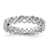 Sterling Silver Stackable Expressions Carved Band Ring - QSK1156