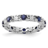 Sterling Silver Stackable Expressions Lab-Created Sapphire Ring - QSK1221