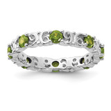 Sterling Silver Stackable Expressions Peridot Ring - QSK1225