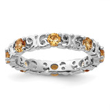 Sterling Silver Stackable Expressions Citrine Ring - QSK1227